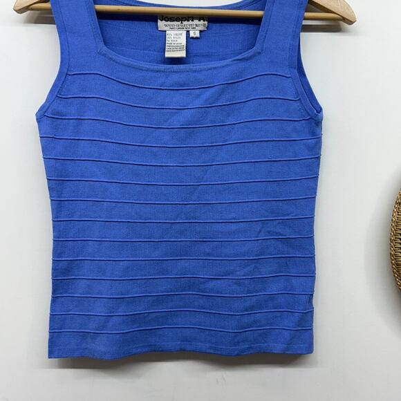 Vintage Y2K 2000s Joseph A Blue Minimalist Square Neck Knit Tank Top Small - Picture 5 of 6
